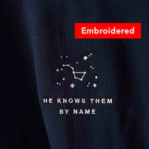 Stars Bible Verse sweatshirt Christian Crewneck Embroidered, Worship shirt