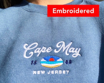 Cape May New Jersey Sweatshirt, vintage beach crewneck gift