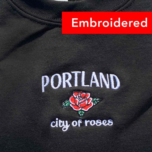 Portland Oregon Embroidered Crewneck City Crewneck Etsy