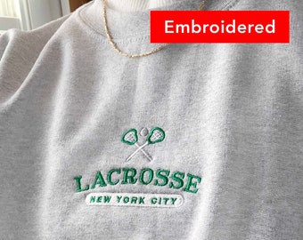Lacrosse Embroidered Sweatshirt, Vintage Crewneck Sporty sweater