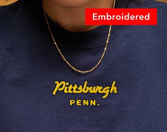 Pittsburgh Sweatshirt Embroidered, vintage Pennsylvania Crewneck, Steel City, Penguins crewneck, football sweatshirt, game day sweatshirt