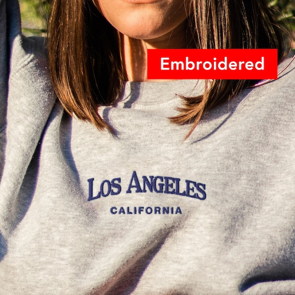 Los Angeles crewneck, embroidered sweatshirt, vintage sweater