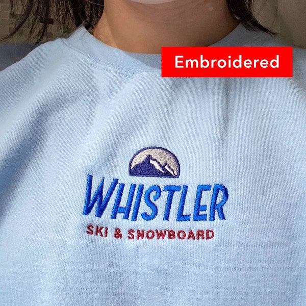 Whistler Mountain Sweatshirt Retro, Canada Ski & Snowboard crewneck embroidered