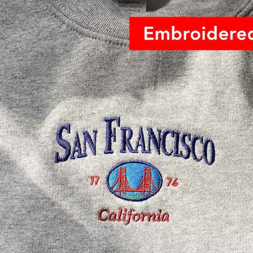 San Francisco Embroidered Sweatshirt Vintage California Etsy