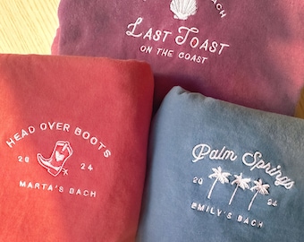 Custom Bachelorette Party Shirts embroidered, Personalized Bach Club t-shirts, Bridal party shirts, team bride, bride tribe, Social Club