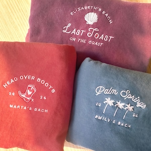 Custom Bachelorette Party Shirts embroidered, Personalized Bach Club t-shirts, Bridal party shirts, team bride, bride tribe, Social Club