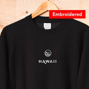 Hawaii Sweatshirt, Embroidered Crewneck