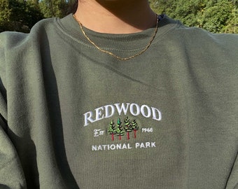 Redwood National Park Sweatshirt, vintage california crewneck embroidered, hiker gift