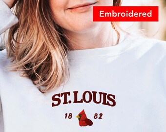 Vintage Cardinals sweatshirt, St Louis baseball crewneck embroidered STL
