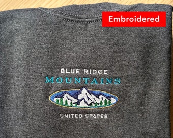 Blue Ridge Mountains Sweatshirt, outdoors vintage crewneck embroidered