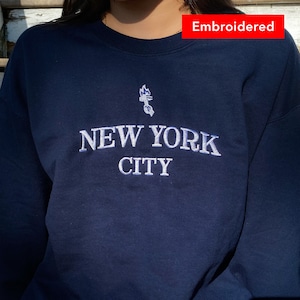 bluza z motywem Statuy Wolności, prezent dla New Yorkera, sweter w stylu vintage z Nowego Jorku, haftowana bluza, słodka koszulka East Coast