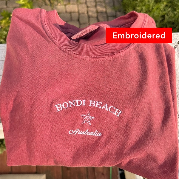 Bondi Beach Vintage T-Shirt, Australien bestickt Comfort Farben T-Shirt, Seestern Shirt