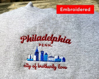 Philadelphia Pennsylvania Sweatshirt, Philly crewneck vintage embroidered, city sweater