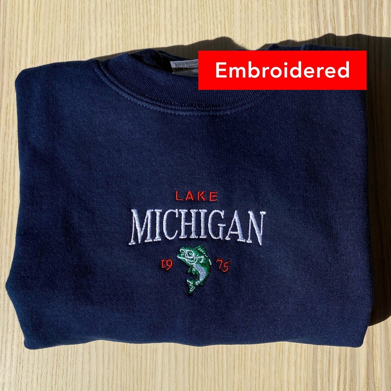 TODDLER NAVY DOOR COUNTY LAKE MICHIGAN SWEATSHIRT