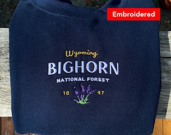 Bighorn National Forest Sweatshirt, vintage embroidered wyoming sweater