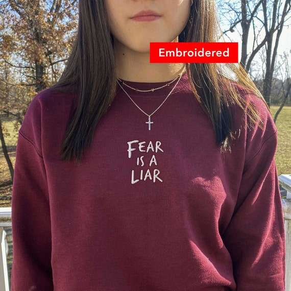 FEAR IS A LIAR Christian Crewneck Sweatshirt Faith Over - Etsy