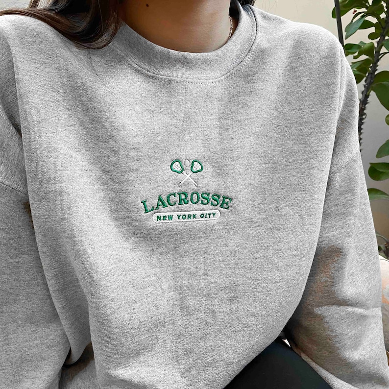 Lacrosse Embroidered Sweatshirt Vintage Crewneck Sporty Etsy