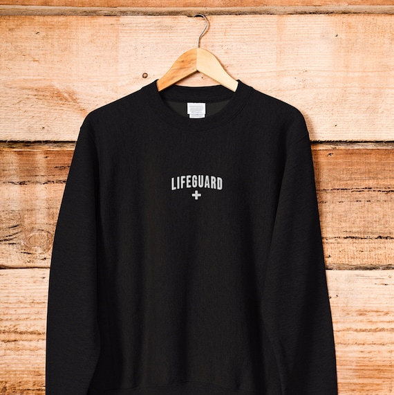 Lifeguard Sweatshirt, Embroidered Crewneck, Beach Pullover