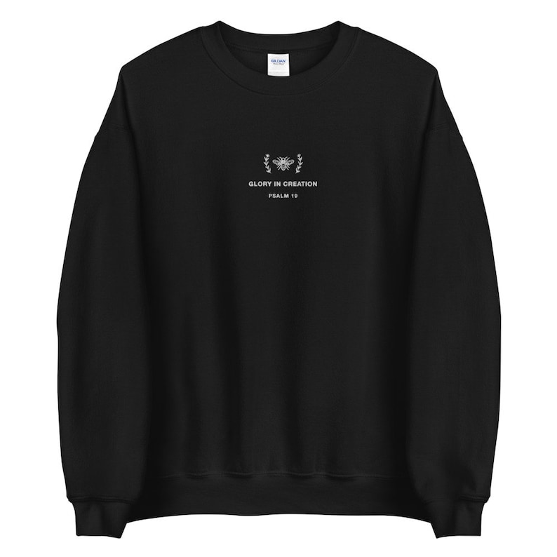 Glory in Creation Psalm Christian crewneck sweatshirt, embroidered bee sweater image 6