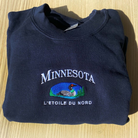 Minnesota Vintage Sweatshirt, Embroidered Crewneck - Etsy