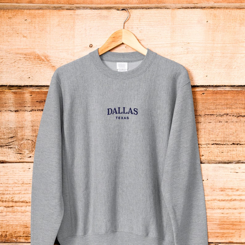 Dallas sweatshirt embroidered, vintage Texas Crewneck image 1