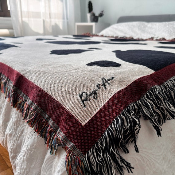 Cowhide print throw blanket sale