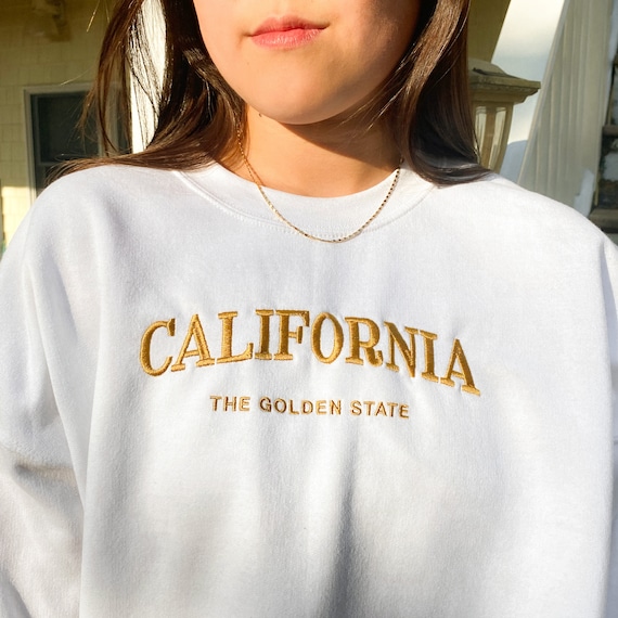 Vintage California Sweatshirt, Golden State Crewneck Embroidered