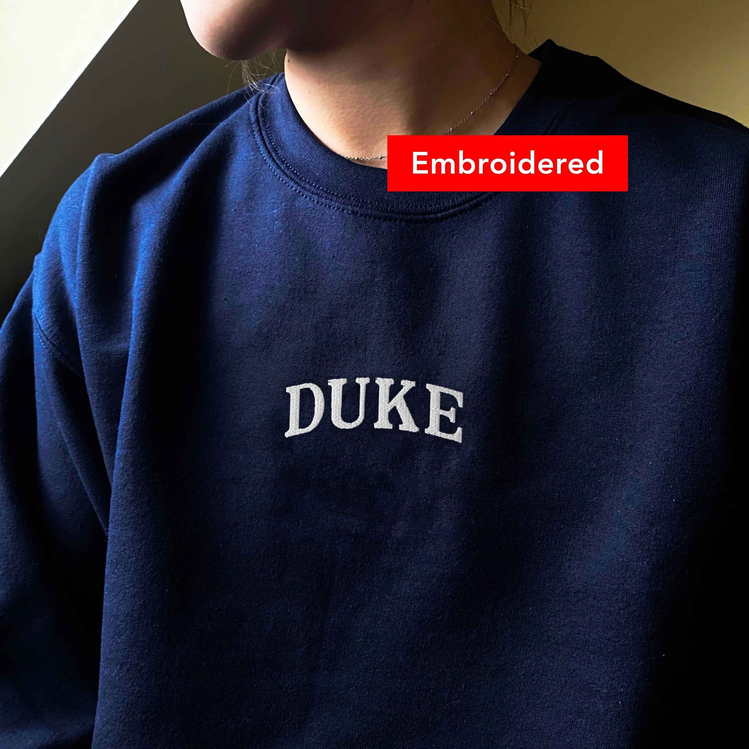 Duke Sweatshirt Embroidered Crewneck - Etsy UK