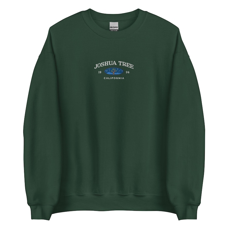 Joshua Tree Sweatshirt embroidered, vintage national park crewneck, California state sweater, starry night pullover, unique nature gift
