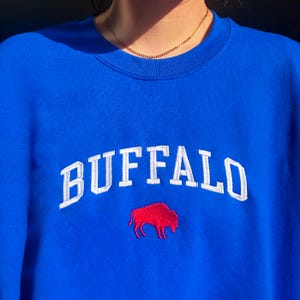 Buffalo embroidered sweatshirt, vintage buffalo ny football crewneck, lets go buffalo, Game Day Pullover, football fan gift