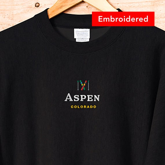 Aspen Colorado Sweatshirt Crewneck, Embroidered Vintage Ski Sweater -   Canada