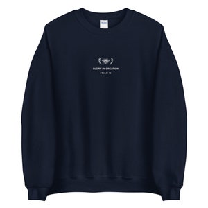 Glory in Creation Psalm Christian crewneck sweatshirt, embroidered bee sweater image 7