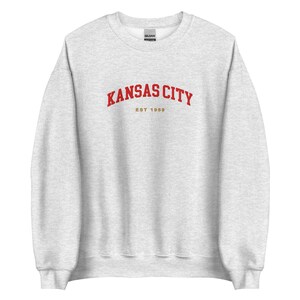 Embroidered Kansas City Sweatshirt, vintage football crewneck, Kansas City Fan Gifts, UNISEX