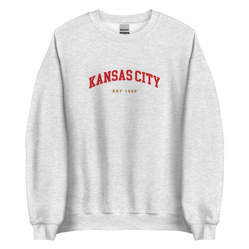 Embroidered Kansas City Sweatshirt, vintage football crewneck, Kansas City Fan Gifts, UNISEX
