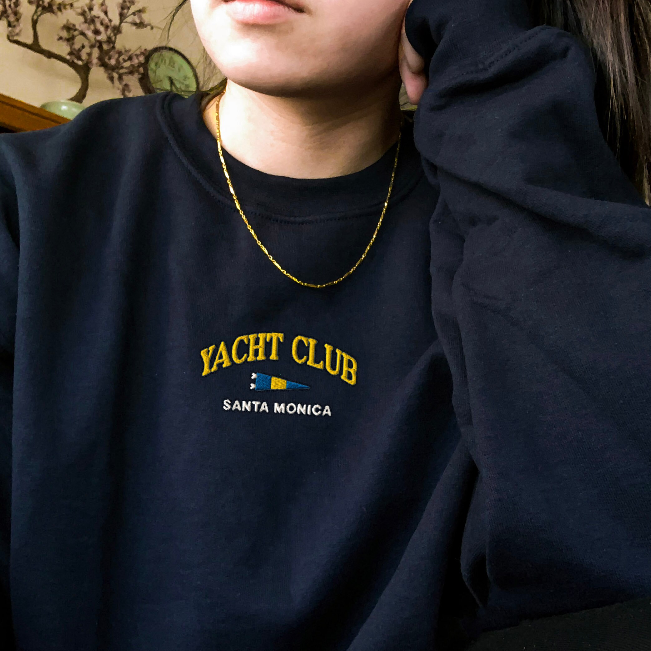 Santa Monica - ▪️50’s【BLACK】VINTAGE SWEATER Santa Monica Yacht Club Sweatshirt Vintage Crewneck