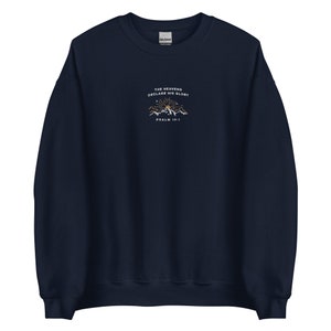 The Heavens Christian Sweatshirt Embroidered, Psalm Crewneck - Etsy