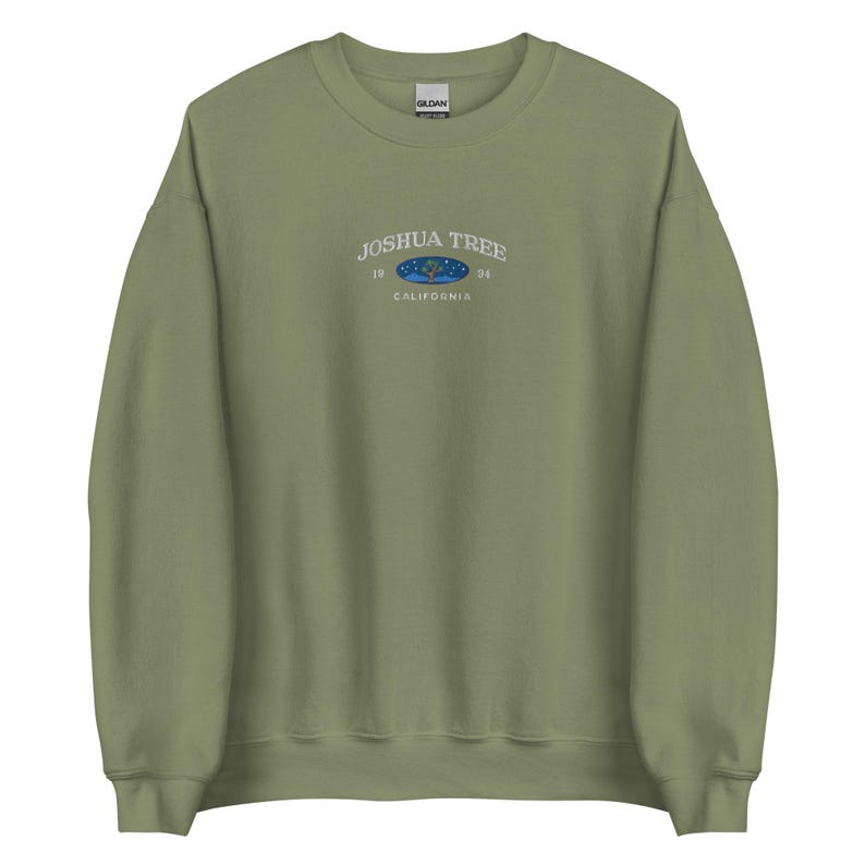 Joshua Tree Sweatshirt embroidered, vintage national park crewneck, California state sweater, starry night pullover, unique nature gift