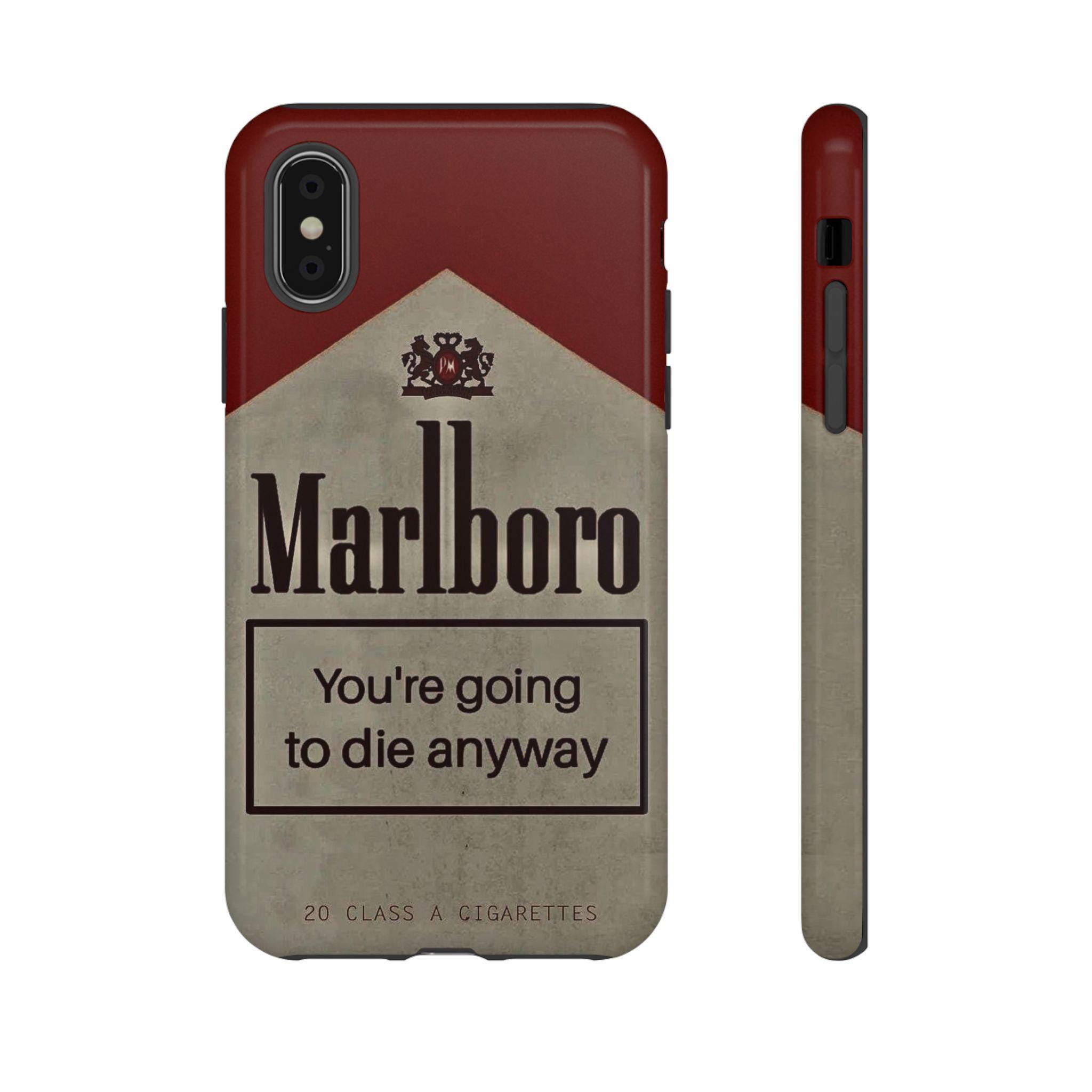 Marlboro Style Warning Phone Case | Retro Cigarette Pack Design
