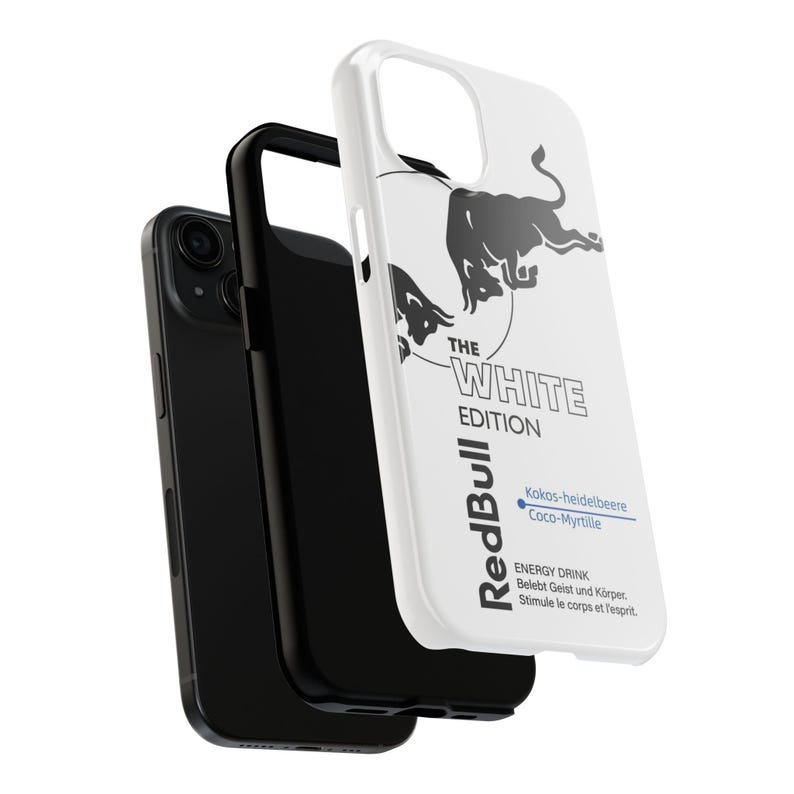 Red Bull White Edition Phone Case | Energy Drink Can Graphic image 3