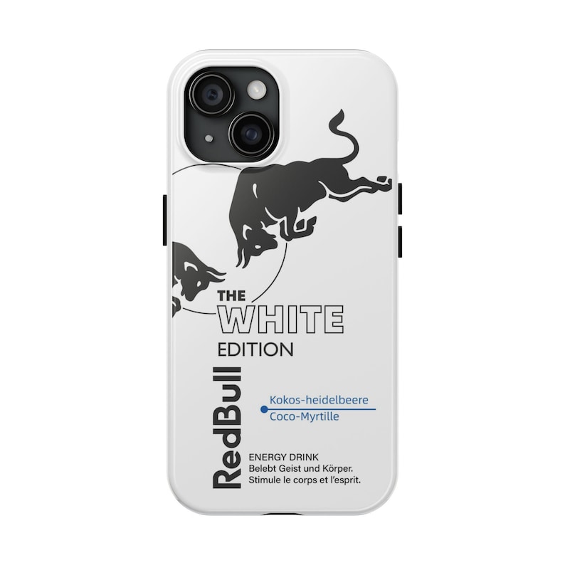 Red Bull White Edition Phone Case | Energy Drink Can Graphic image 2