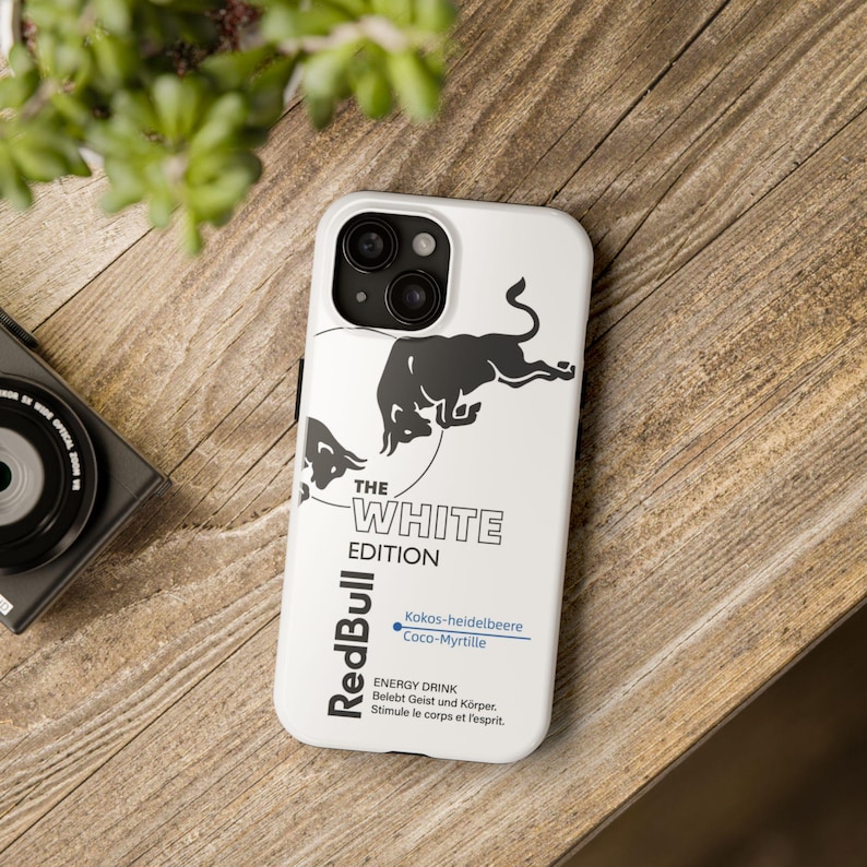 Red Bull White Edition Phone Case | Energy Drink Can Graphic image 1