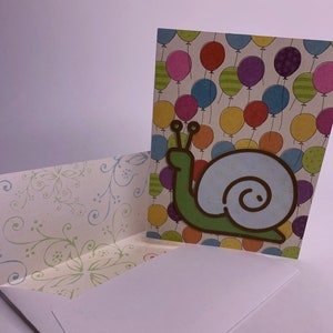 Carte d’anniversaire tardive - Carte escargot maison