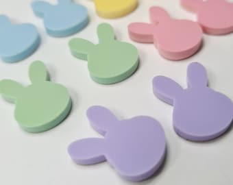 10 pcs 18mm Laser Cut Pastel  Acrylic Bunny Pack