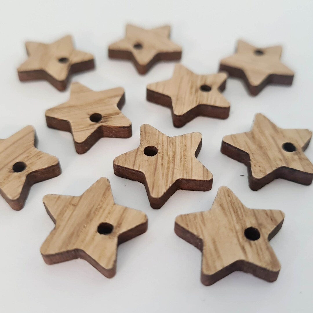 20 Pcs 16mm Laser Cut OAK VENEER STARS With or Without 2mm Hole Etsy