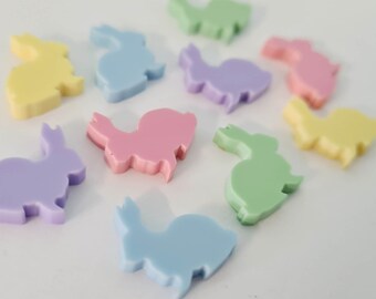 10 pcs 15mm Laser Cut Acrylic PASTEL BUNNY MIXED Pack