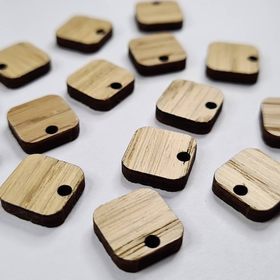 20 Pcs 12mm Laser Cut Oak Veneer Square With or Without 2mm Etsy