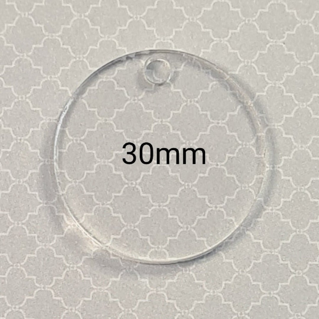 10 Pcs 30mm Laser Cut Clear Acrylic Circles With or Without 4mm Hole Etsy
