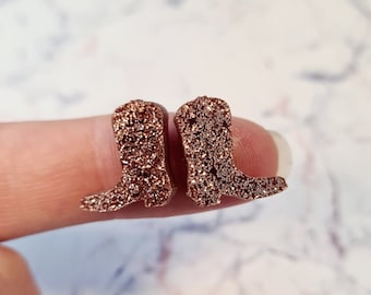 10 pcs 15mm Laser Cut Copper Glitter Acrylic Boots