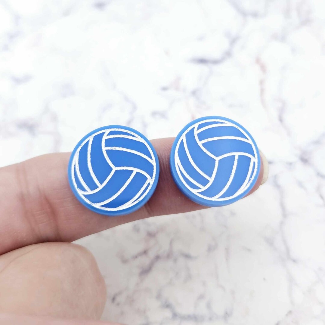 10pcs 18mm Laser Cut Sky BLUE Acrylic NETBALL/VOLLEYBALL Earring Blanks ...