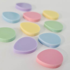 10 pcs 16mm Laser Cut Acrylic PASTEL EGGS mixed PACK